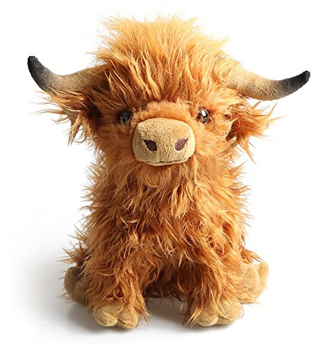 CJBIN Highland Cow Plüschtier, weiches Kuhspielzeug, Highland Cow, Plüschtiere, realistische Plüschtiere, niedliches Kuh-Plüschtier