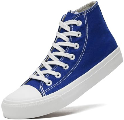 sharllen Scarpe di Tela da Donna，Unisex Uomo Scarpe da Ginnastica Alte Donna Lace up Pumps Plimsolls Casual Sneakers Canvas Plimsoles Scarpe Piatte