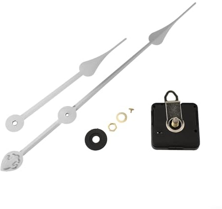 Kit de repuesto de mecanismo de movimiento de reloj de cuarzo silencioso para reloj de pared DIY 50-60 cm, panel de 5-8 mm de grosor (plata 2)