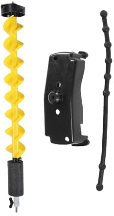 Spacnana Tarière à Glace, Foret électrique sans Fil avec Matériau en Nylon et Coupe-acier allié pour le Forage de Glace, 41,3 Pouces de Longueur et 5 Pouces de Diamètre, Jaune