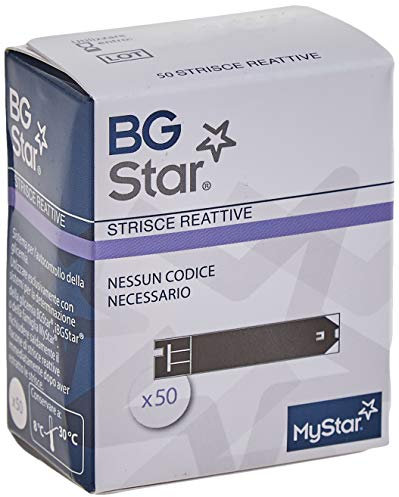 BGStar Mystar Strisce Reattive per misurazione della glicemia, 50 strisce