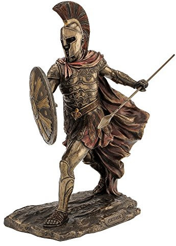 US 11.38 Inch Achilles with Spear and Shield Cold Cast Bronze Figurine