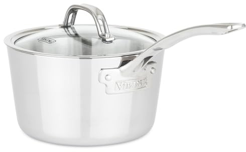 Viking Culinary Contemporary 3-Ply Stainless Steel Sauce Pan with Lid, 3.4 Quart