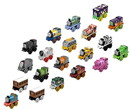 Thomas & Friends Toy Trains MINIS 20 Pack of Miniature Push-Along Engines & Railway Vehicles for Pretend Play Preschool Kids Ages 3+ Years (Amazon Exclusive)