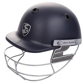 SG OPTIPRO Cricket-Helm | Marineblau | Größe: L | Polypropylen-Schale | Herren & Jungen | verstellbarer Stahlgrill | atmungsaktive Polsterung | stoßfest | leicht & schweißabsorbierend