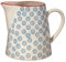 Bloomingville Krug Emma Retro Kanne Milch Vintage Teekrug Ø 11,5 x H 12,5 cm, blau, Keramik, fasst ca. 700 ml