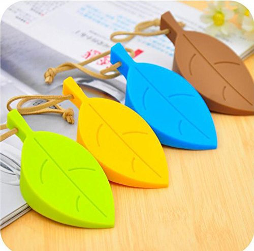 MINGZE Flessibile Antiscivolo pesante dovere Le foglie Cuneo Silicone Fermaporta Dito protettore-fermate porta Set di 4 confezioni per Home Office-giallo marrone verde blu
