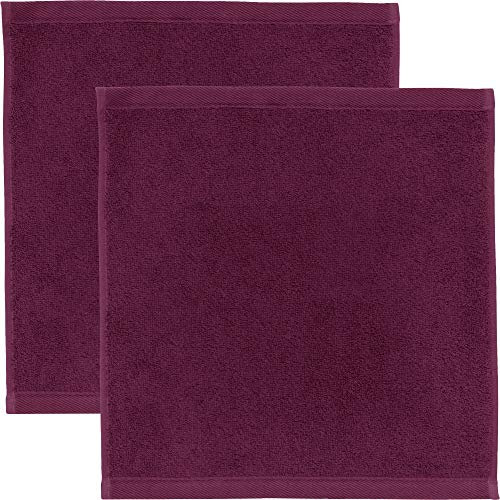 Erwin Müller Seiftuch 2er-Pack, Serie Heidenheim 100% Baumwolle -Beere Größe 30x30 cm - schnell trocknend und extra saugstark, kuschelweich, voluminöse Spitzenqualität