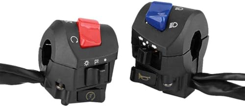 Interruttore comando manubrio Moto 7/8 2 Pezzi per montaggio sinistro e destro con clacson e controllo accensione