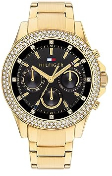 Tommy Hilfiger Multi Zifferblatt Quarz Uhr für Damen mit Goldfarben Edelstahlarmband - 1782676