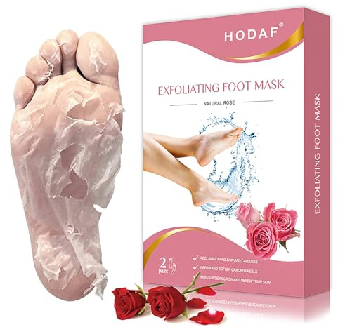 2 Pairs Foot Peel Mask for Hard Skin,Exfoliating Foot Peeling Mask for Dead Skin,Cracked Heel Treatment Socks,Plant Formula Moisturising Socks,Callus Remover Foot Mask,Baby-Soft Feet Skin (Rose)