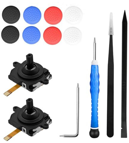 2 PCS Replacement Analog Joystick for Oculus/Meta Quest 2 Controller, Left or Right Joystick Analog Thumb Stick Repair Kit with Joystick caps, VR Analog Thumb Stick Repair Tool Replacement Accessories