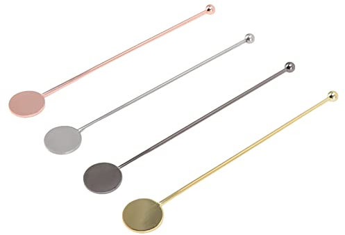 Metall-Cocktailspieße, 4 Stück Edelstahl-Cocktail-Stäbchen, Cocktailspieße mit 4-farbigem Metallspieß Zum Rühren von Milch, Tee und Kaffee