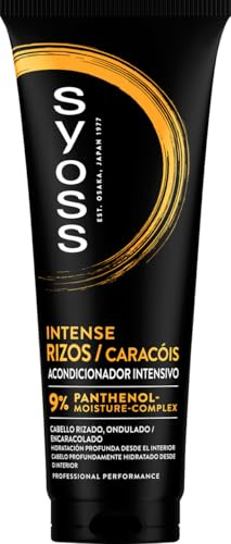 Syoss Intense Rizos Acondicionador 250ml, Hidratación y Definición para Cabello Rizado, Control del Encrespamiento