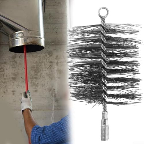 Efficiente spazzola per la pulizia dei tubi con filo di acciaio progettata per la pulizia e la manutenzione delle canne fumarie (50 mm)