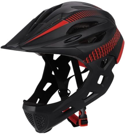 Peosaard Casco de Bicicleta Integral, Casco de Bicicleta de montaña, Cara Completa Ajustable para niños con protección Multicapa, Transpirable y absorción de Impactos para Exteriores