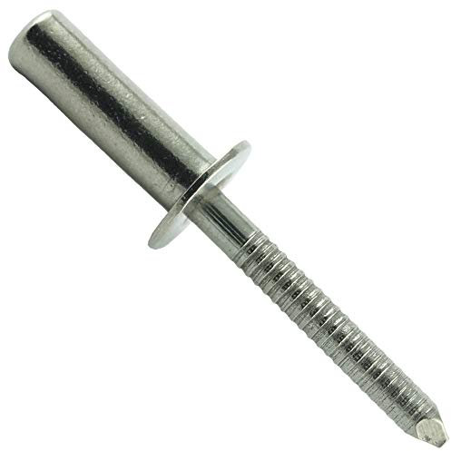 Eisenwaren2000 Lot de 50 rivets aveugles d'étanchéité 4,8 x 10 mm - Avec tête plate - Rivets pop DIN 7337 - ISO 16585 - Rivets en acier inoxydable A2 V2A