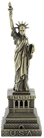 Statua della libertà, Modello di edificio in metallo, Ornamenti da tavolo, Per l'arredamento della casa, Soggiorno, Caffè, Negozio, Decorazioni per ufficio, Regali di vacanza (H: 15 Cm)