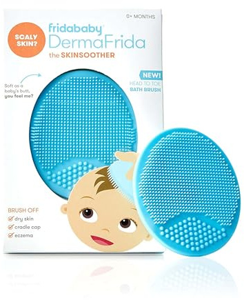 Frida Baby DermaFrida The SkinSoother - Cepillo de baño para bebés: cepillo de cuna para bebés, esencial para la piel seca, tratamiento de la cuna y eccema