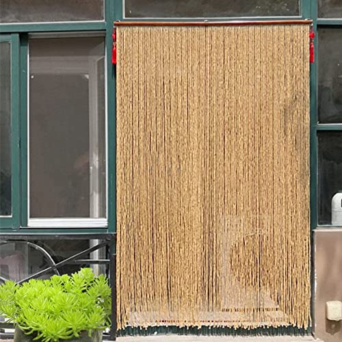 Cortina de Puerta de Cuerda Trenzada,Cortina para Puerta de Bambú,Cortina de Madera con Cuentas para Colgar,Separador de Habitaciones Decoraciones para Salón,Cocina,Entrada (100 strands 100x220cm)