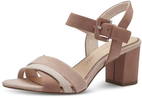 MARCO TOZZI Damen Sandalen mit Absatz Elegant Vegan, Rosa (Nude comb), 37 EU