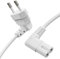 Sonero® Euro power Cord, cavo di alimentazione per elettrodomestici, spina Euro 90° a presa IEC 90° C7, 2,00 m, bianco