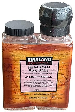 Sel rose de l'Himalaya - Combo avec moulin et recharge de 737 g - Assaisonnement pour rehausser vos cymbales avec sel rose de l'Himalaya