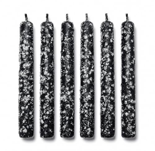 6 velas de ruda con sal 11cm - Velas ritualizadas - Aleja las malas y atrae buenas energías (NEGRAS)