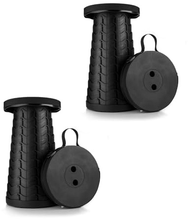 Boreeman 2-Pack Collapsible Stool, Lightweight Yet More Sturdy with Load Capacity 400lbs, Upgraded Portable Stool for Camping Fishing Hiking BBQ