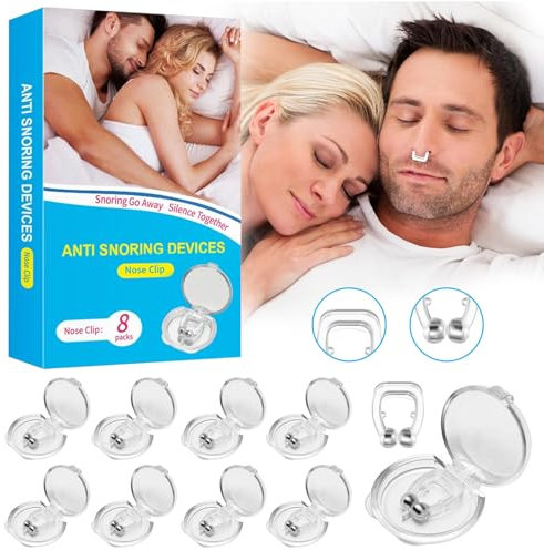 Schnarchstopper, 8 Pieces Aid Against Snoring, Anti schnarchAnti Snoring Nose Separator, Reusable Snoring Stopper, Silicone Magnetic Nose Clip, Nasenpflaster besser atmen