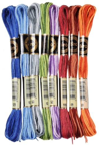 CABODYALS 8 Couleurs 64M Fil à Broder Bracelet brésilien Embroidery Floss Fil a Coudre Thread Bracelet D'amitié Point de Croix Couture Fournitures D'Artisanat pour Les Débutants Projet De Bricolage