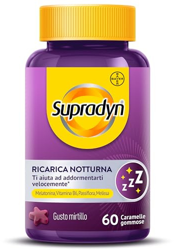 Supradyn Ricarica Notturna, Melatonina per dormire, 60 Caramelle Gommose