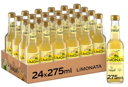 Lurisia La Nostra Limonata, Bevanda Analcolica Prodotta con gli Estratti delle Tre Fioriture del Limone, Gusto Dissetante - 24 Bottiglie in Vetro da 275ml