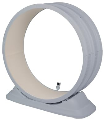 Ejercitador de rueda de gato de madera maciza natural para gatos interior, caminadora de seguridad gato con cerradura y eoncepción de brecha minimizada -85 x 80 x 33 cm, color gris