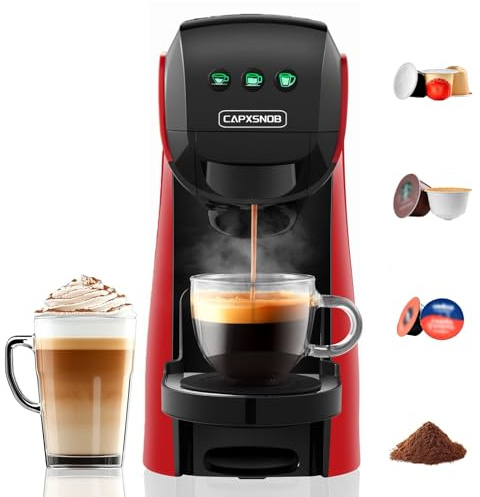Warriors1 Kaffeemaschine 4-in-1 für Dolce Gusto, Nespresso Original, Lavazza A Modo Mio Kapseln und Kaffeepulver, 20 Bar Druck, 0,82L Wassertank, Espressomaschine & Kapselmaschine für Zuhause und Büro