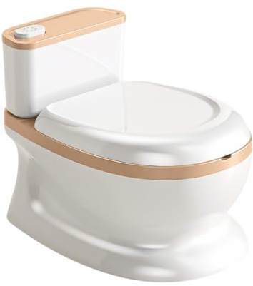Toilette Per Bambini Con Vasino – Sedile Compatto 38x28x30 Cm, Imbottitura In PVC Morbido In Materiale PP, Suono Di Scarico Realistico Con Stabilità Del Fondo Antiscivolo | Toilette Per L'addestrament