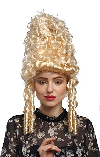 WIG ME UP - 90867-ZA88 Peluca señoras Carnaval históricamente Barroca Rubio Rizado Reina María Antonieta Pompadour Bouffant Colmena Beehive