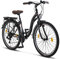 Licorne Bike Stella Premium City Bike in 24,26 und 28 Zoll - Fahrrad für Mädchen, Jungen, Herren und Damen - 21 Gang-Schaltung - Hollandfahrrad Citybike (Schwarz, 26.00)