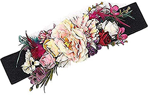 Ulalaza Cintura da Sposa Cintura per Fiori Artificiali allargata con Fascia Elastica per Fiori