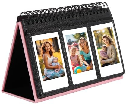 96 Tasche Mini Desk Album fotografico per la fotocamera istantanea Fujifilm Instax Mini 12/11/9/40/EVO, Compatibile con i film Polaroid Z2300/PIC - 300P/Z2300/Snap (Rosa)