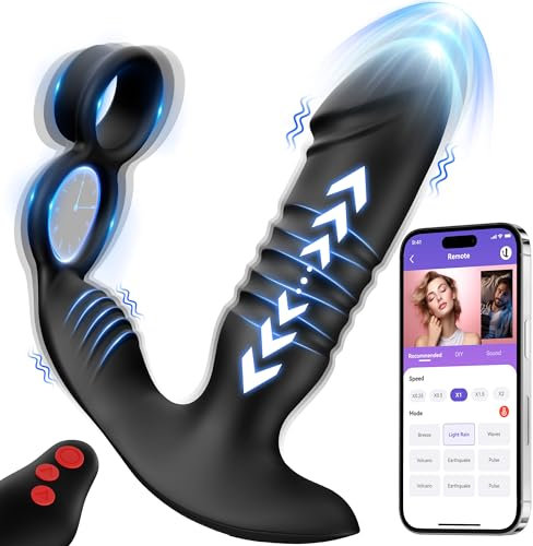 Sex Spielzeug für die Männer Analvibratoren für mann - Vibrator Analplug mit 7 Stoßfunktion 7 Vibrationsmodi, Prostata Stimulation Männer mit Penisring Analvibrator Dildo Sex Spielzeug für Paare