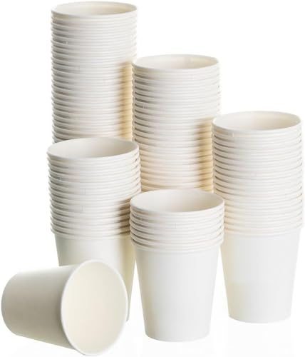 HOME SOLAZZIA Vasos de Cartón Desechables 4/8/12/16oz Vasos De Papel Biodegradables Compostables Ecológicos Vasos Desechables para Agua Bebidas Calientes y fría (500, 12oz/360ml)