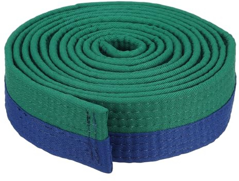 PATIKIL Taekwondo färgat rankningsbälte 4 cm x 9,8 fot 3 m, polyester kampsport judo karate bälte för tränarundervisning, grön och blå