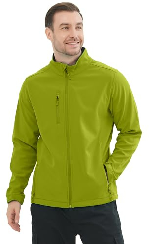MISEMIYA Mjuk skaljacka för män Softshell vinterarbete professionell herrjacka 6731, Äppelgrön, XXL