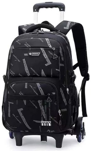 Yumenam Sac à Dos à Roulettes Garçon, Légers Détachable Cartables Scolaire Trolley Garçon Primaire College,Cartable à Roulettes en Nylon Durable pour Voyages Scolaires de 8 à 14 ans