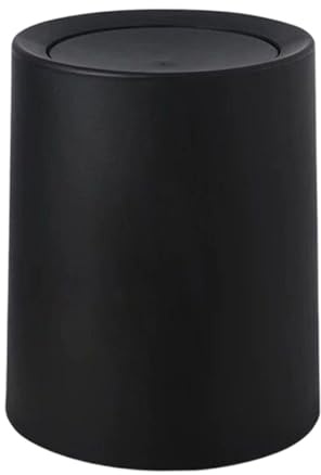 Papelera de escritorio - Cubo de basura de ABS con dos compartimentos, recipiente con tapa, papelera y organizador para restos de papel, cosméticos | baño, dormitorio