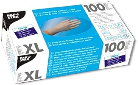 Gants en vinyle non-poudrés taille xL de nature non vE = 1 100 pièces