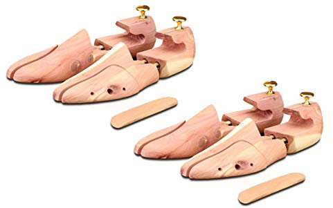 Langer & Messmer Schuhspanner aus Zedernholz für Herren und Damen inkl. Reiseschuhlöffel aus Zedernholz, Größe 34 bis 50, das Original! 46/47 2 Paar