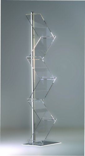 DISPLAY SALES visuellt prospektställ, 6 fack DIN A4, BxDxH 300 x 420 x 1620 mm, silver