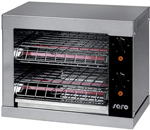SARO Toaster mit Ober- und Unterhitze – Edelstahlgehäuse – Mit Timer & Krümelblech – Quarzheizelement – Temperatur bis 180 °C – 3 kW – Modell BUSSO T2